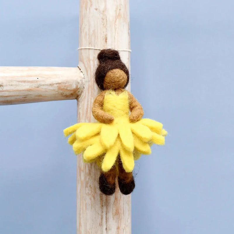 Felt Waldorf Pocket Doll - Yellow Dress - Tara Treasures - Image 1