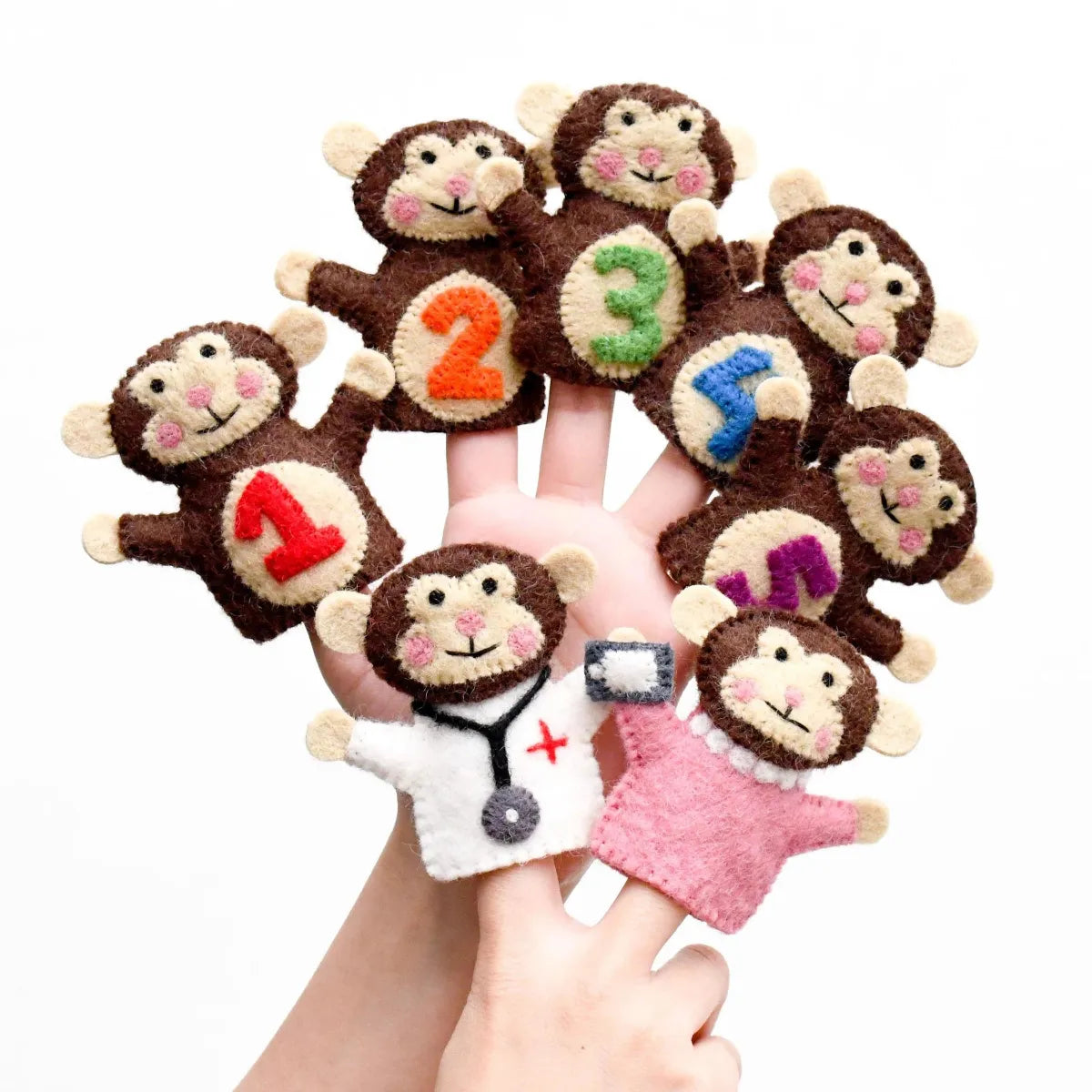 Five Little Monkeys, Finger Puppet Set - Tara Treasures - Image 1