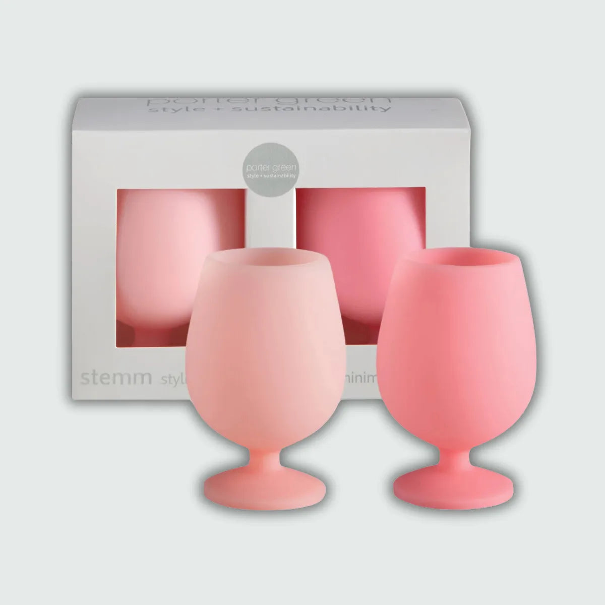 Flamingo + Lotus | Stemm | Silicone Unbreakable Wine Glasses - Porter Green - Image 1