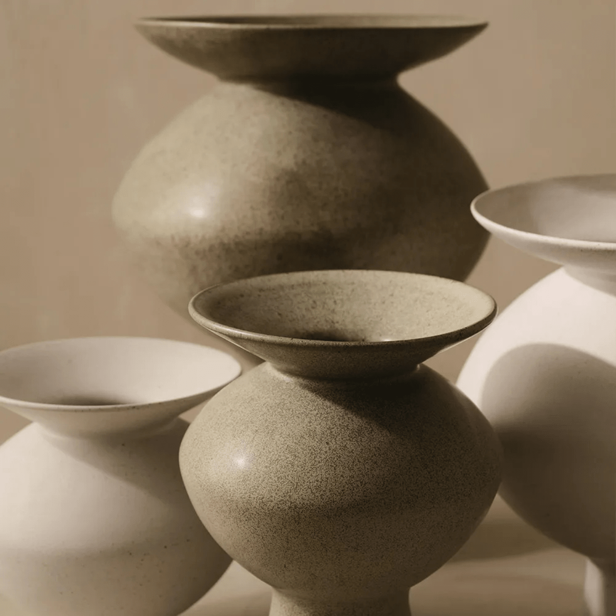 Floral InteriorsKenji Flared Vase - White Sand