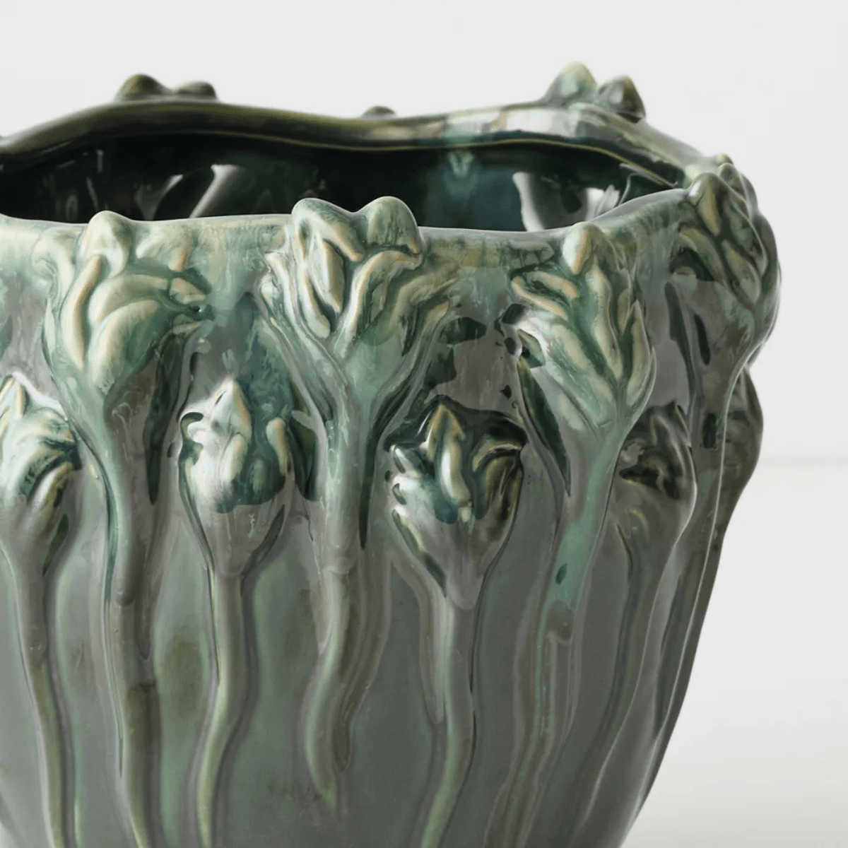 Floral InteriorsTulipana Pot - Green Cream | Small