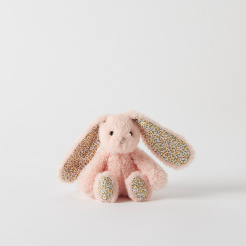 Floral Peach Bunny Rattle - Jiggle & Giggle - Image 1