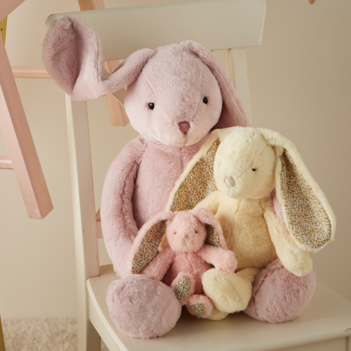 Floral Peach Bunny Rattle - Jiggle & Giggle - Image 2
