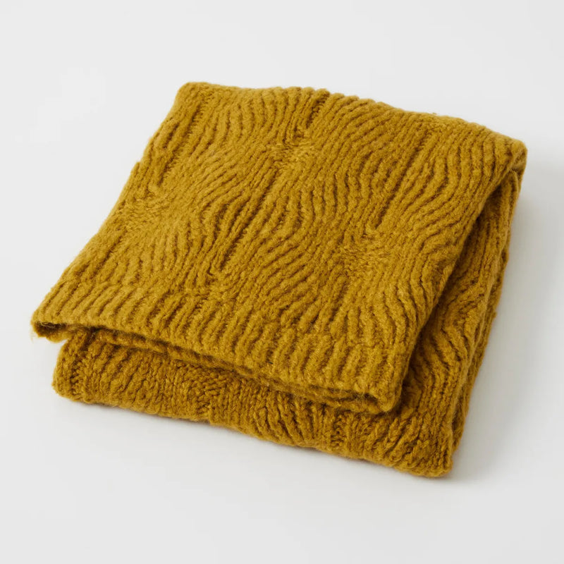 Florence Wool Blend Baby Blanket - Mustard - Pilbeam - Image 1