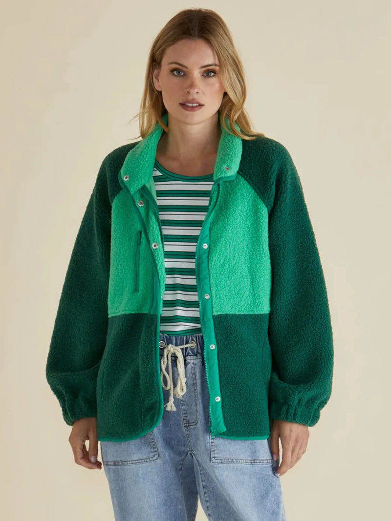 Franklin Fleecy Jacket - Green - Betty Basics - Image 1