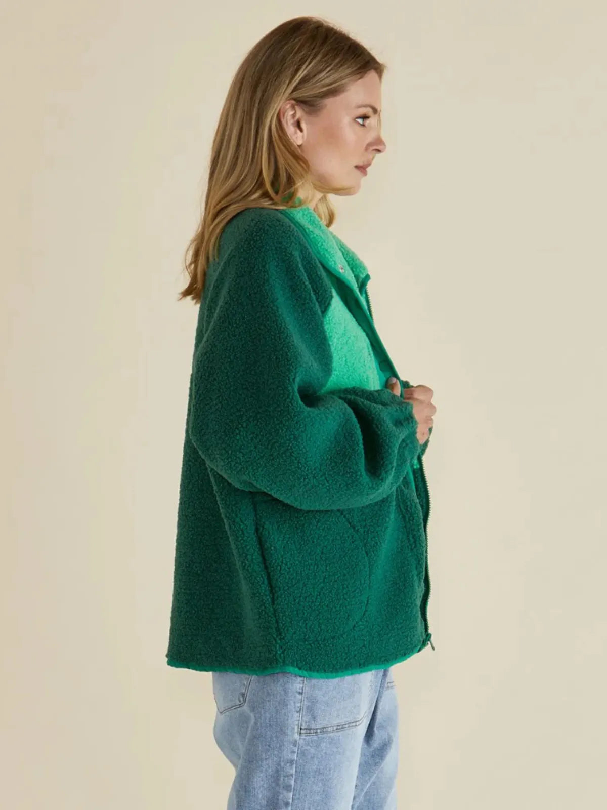 Franklin Fleecy Jacket - Green - Betty Basics - Image 3
