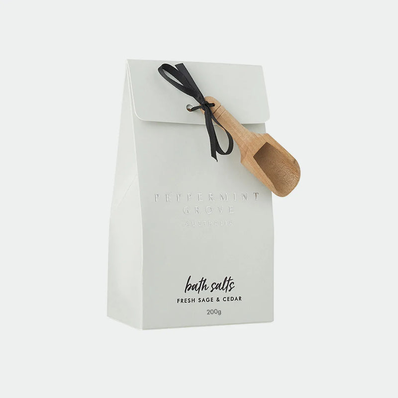 Fresh Sage & Cedar Bath Salts - 200g - Peppermint Grove - Image 1