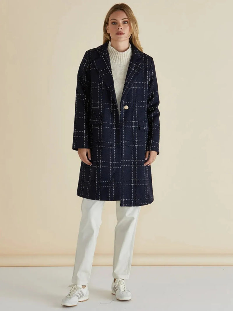 Genevieve Coat - Gold/Navy - Betty Basics - Image 1