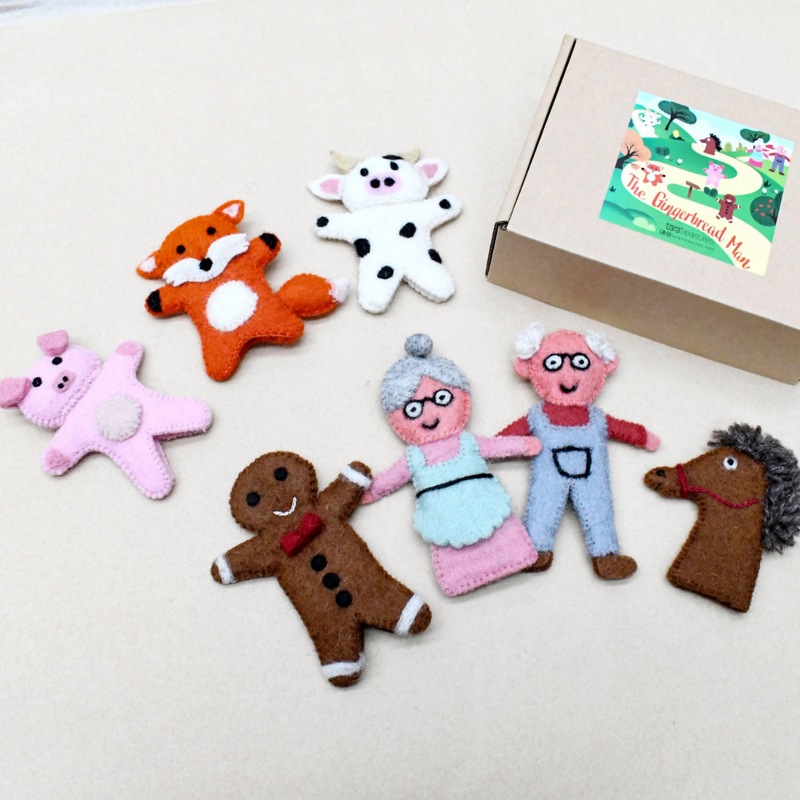 Gingerbread Man - Finger Puppet Set - Tara Treasures - Image 1