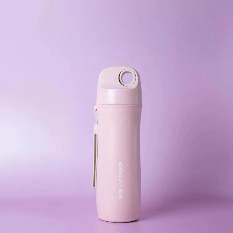 Grano Wheat Straw Bottle - Pink - Sage & Cooper - Image 1