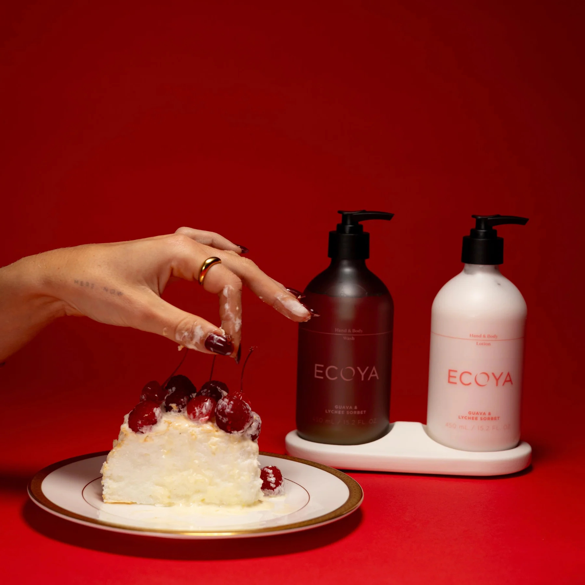 Guava & Lychee Sorbet Bathroom Gift Set - Ecoya - Image 2