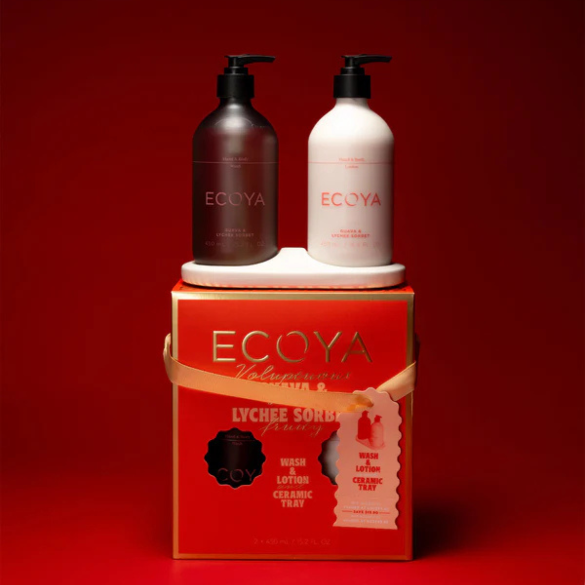 Guava & Lychee Sorbet Bathroom Gift Set - Ecoya - Image 3