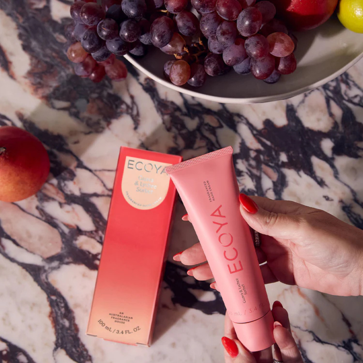 Guava & Lychee Sorbet Hand Cream - Ecoya - Image 2