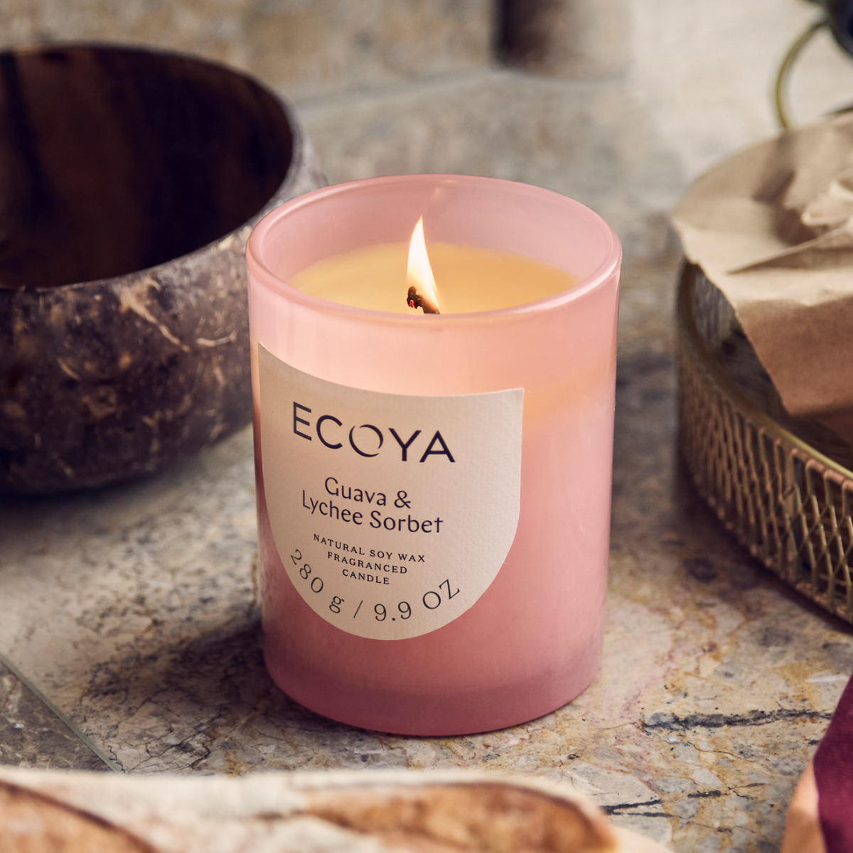 Guava & Lychee Sorbet Metro Candle - Ecoya - Image 2