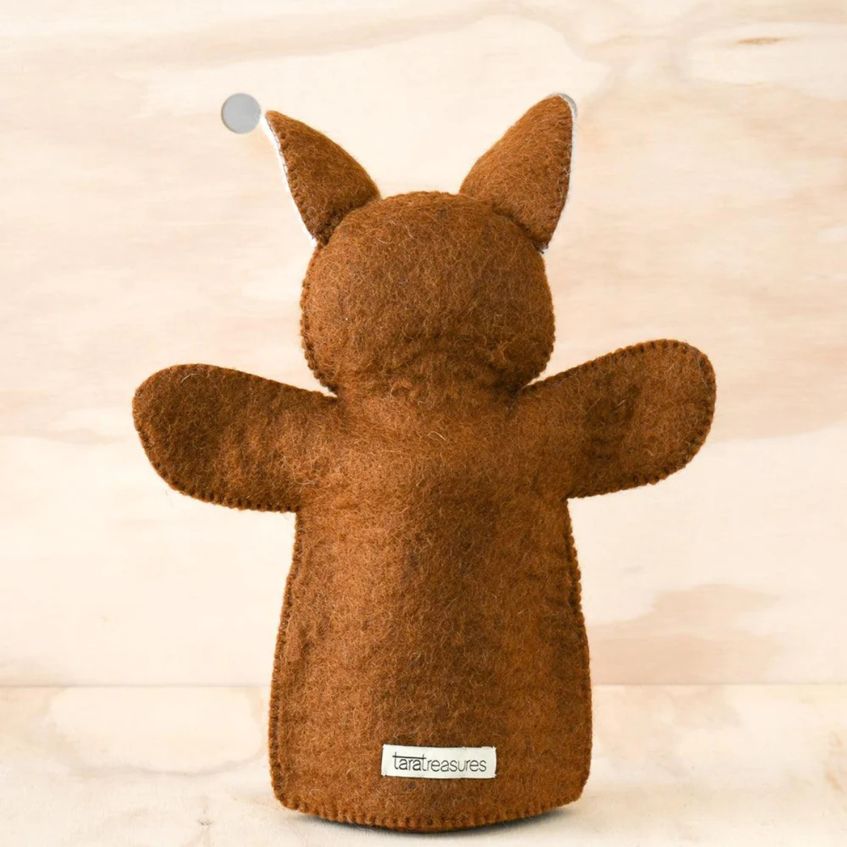 Hand Puppet - Brown Kangaroo with Joey - Tara Treasures - Image 4