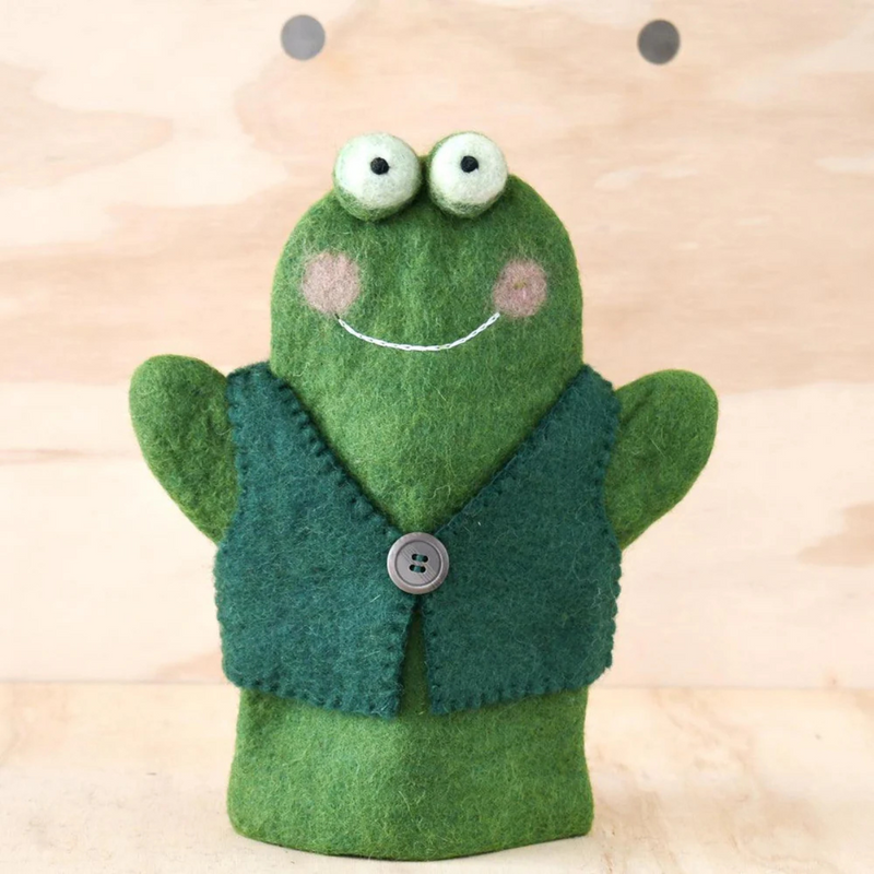 Hand Puppet - Frog - Tara Treasures - Image 1