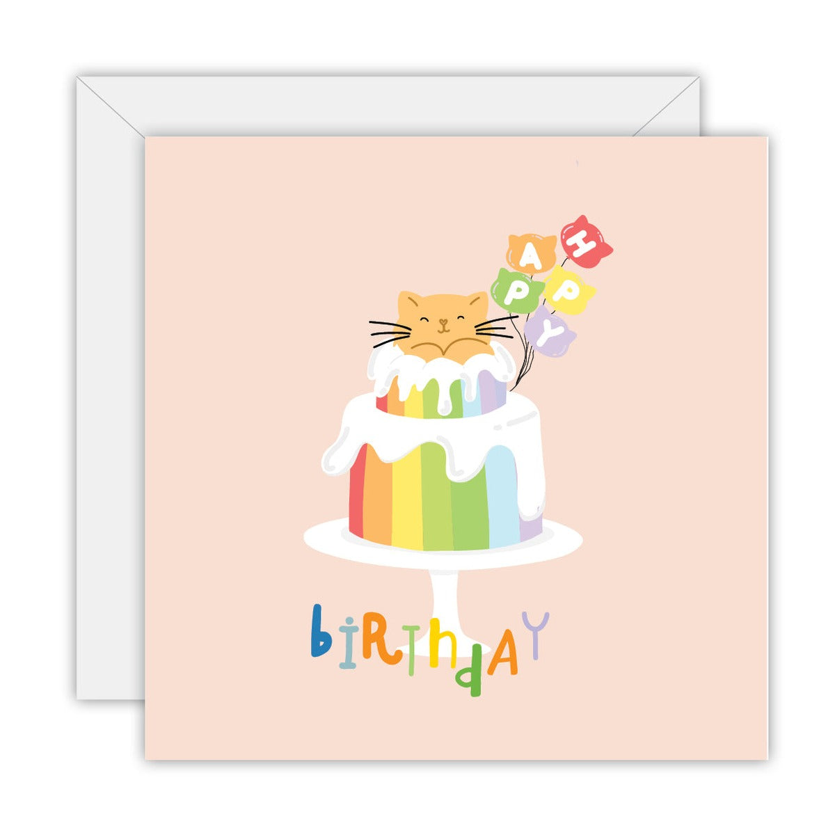 Happy Birthday Rainbow Cat Cake