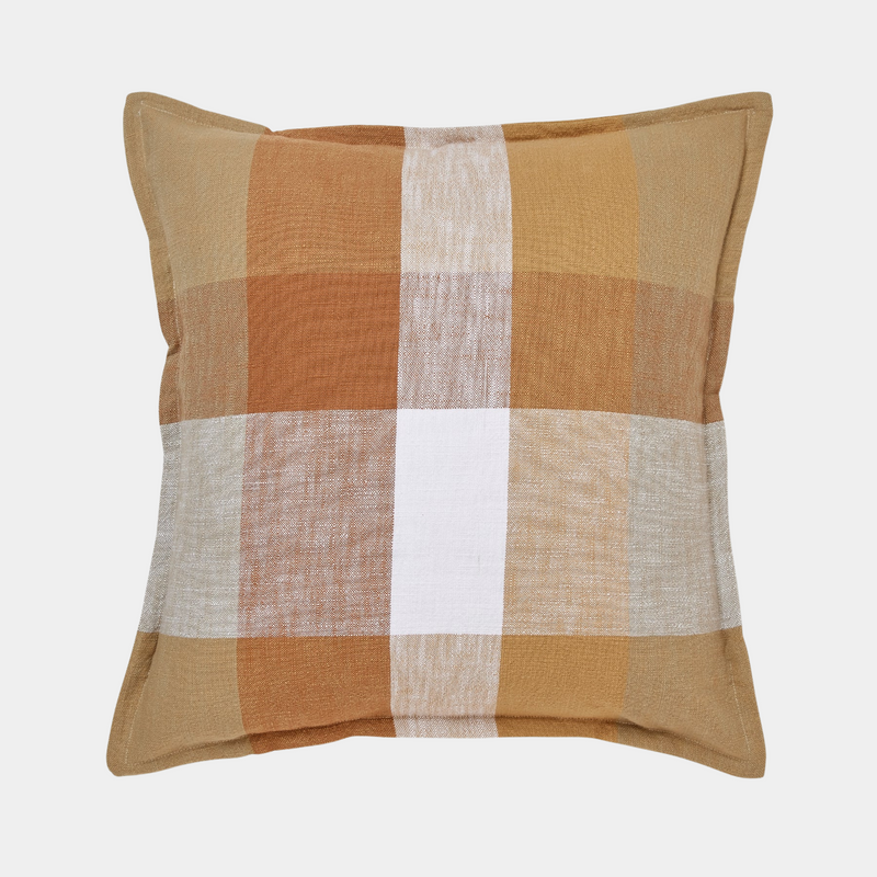 Heide Rust Check Cushion - Madras Link - Image 1