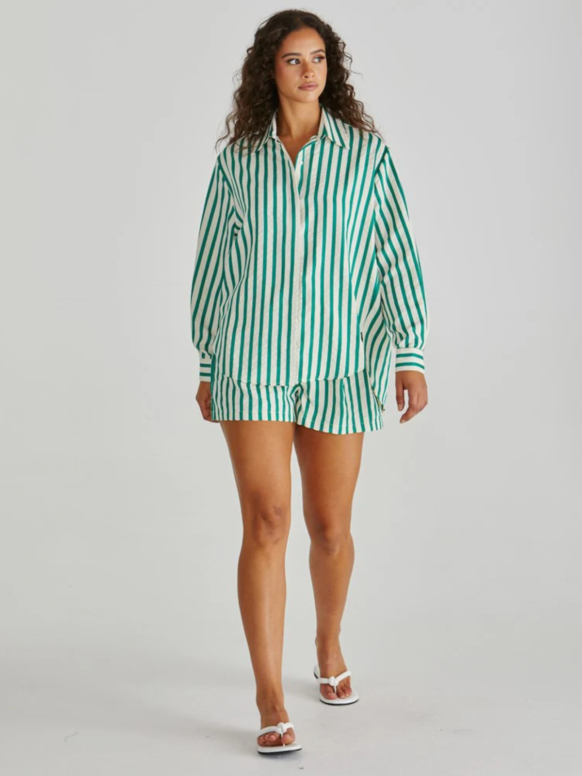 Henri Shirt - Green Stripe - Sass - Image 1