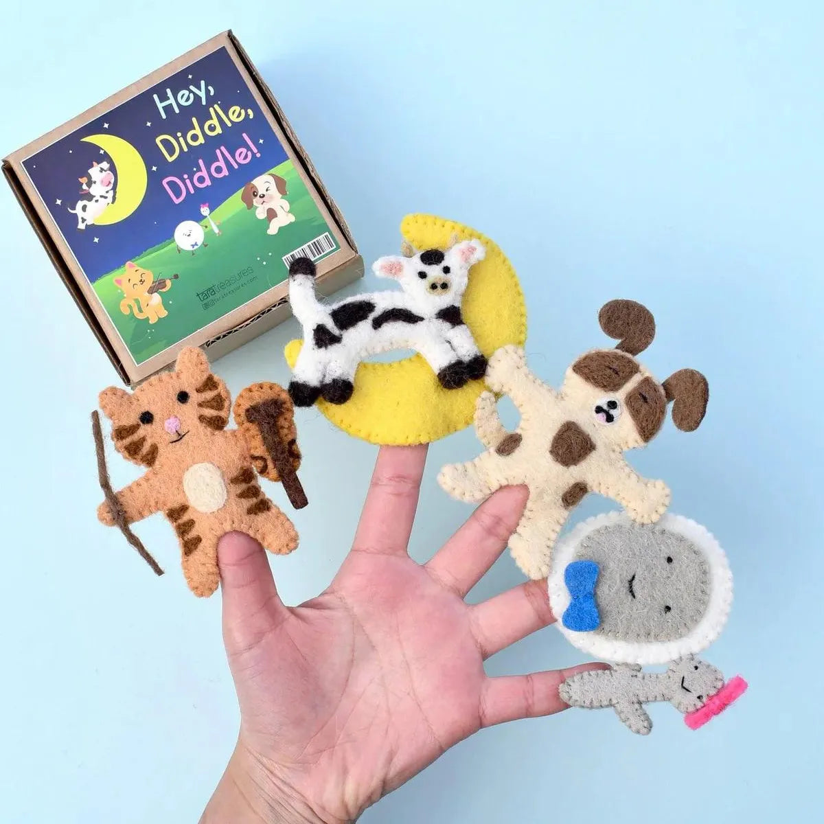 Hey Diddle Diddle Finger Puppet Set - Tara Treasures - Image 1