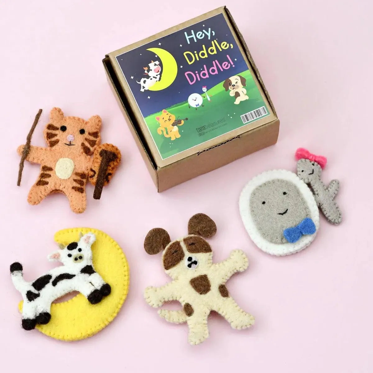 Hey Diddle Diddle Finger Puppet Set - Tara Treasures - Image 2