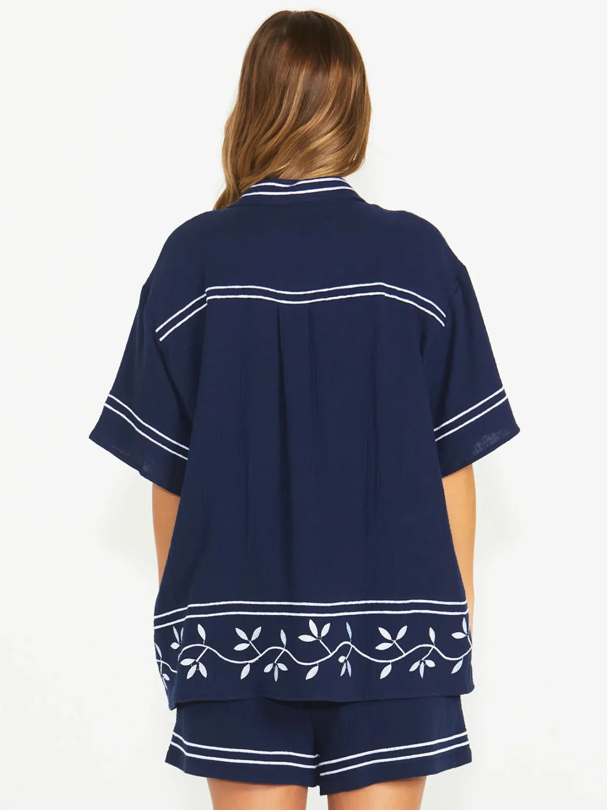 Jayden Short Sleeve Shirt - Navy - Sass - Image 2