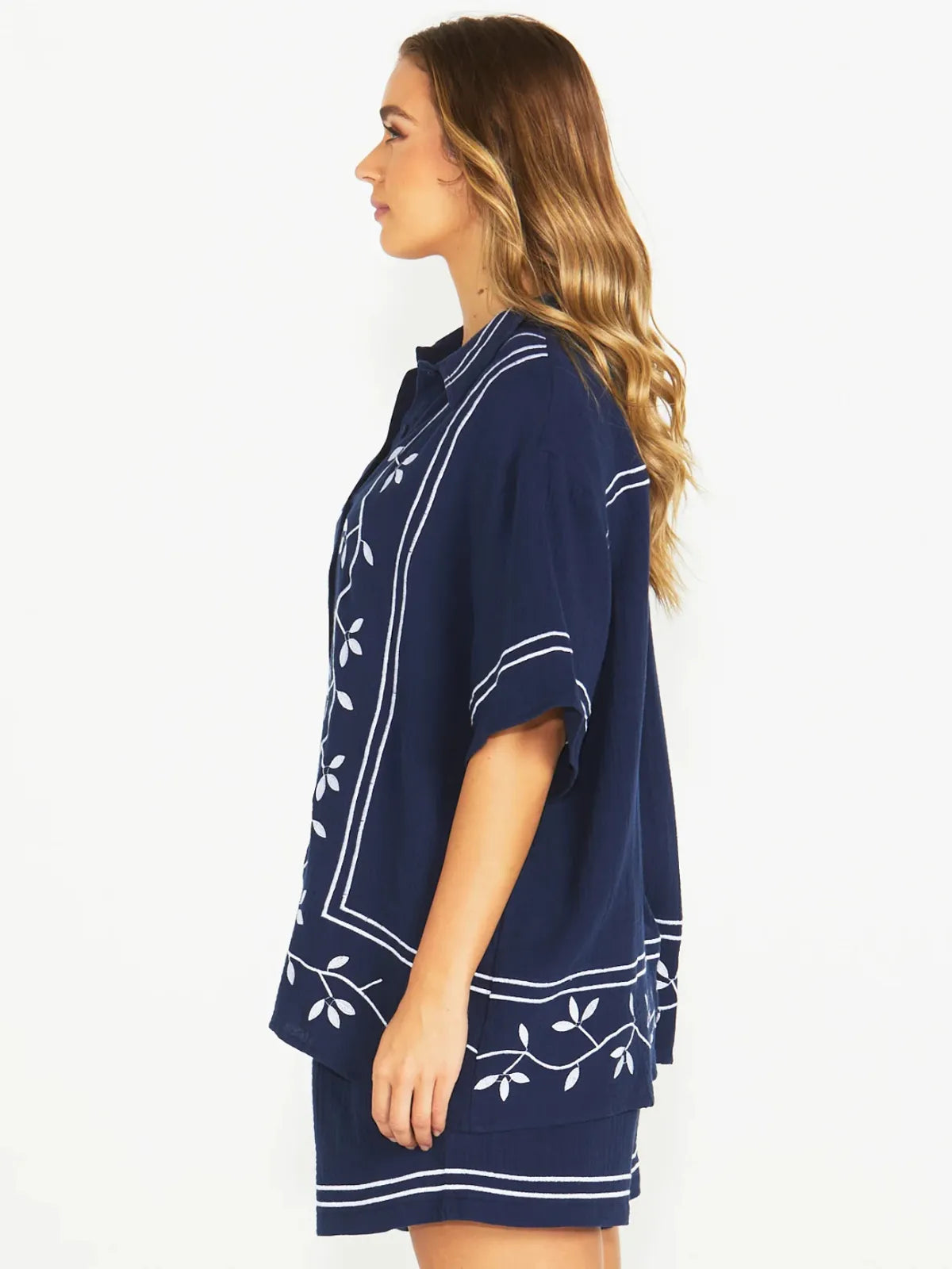 Jayden Short Sleeve Shirt - Navy - Sass - Image 3