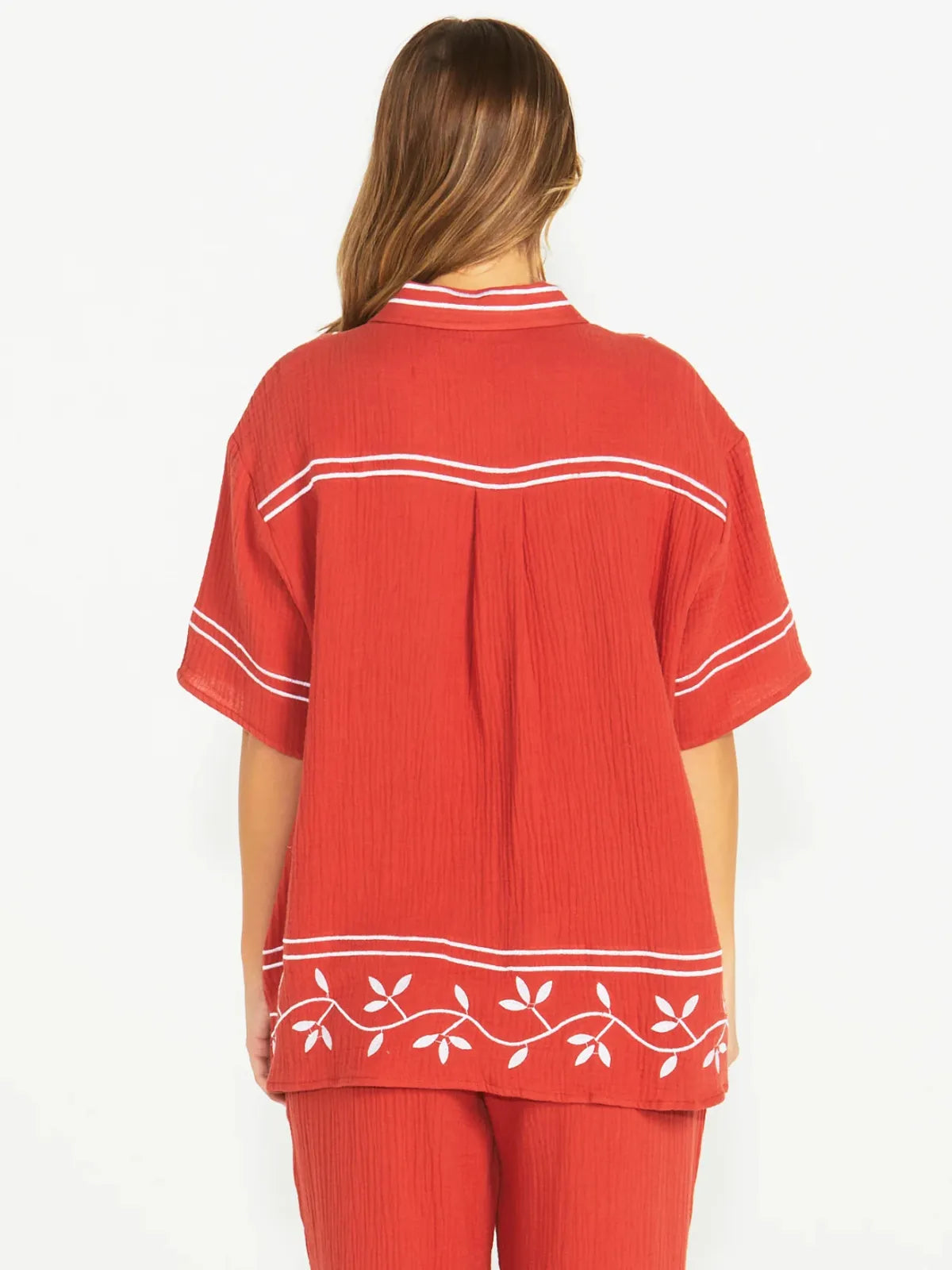 Jayden Short Sleeve Shirt - Terracotta - Sass - Image 2