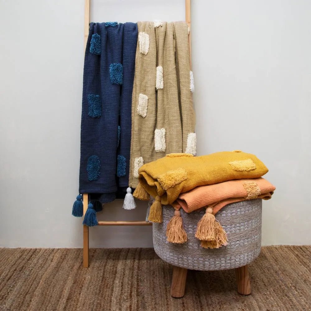 J.ElliotTextured Throw - Quinn Indigo & Majolica