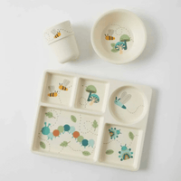 Jiggle & GiggleLittle Critters Bamboo 3pc Divider Dining Set - Blue