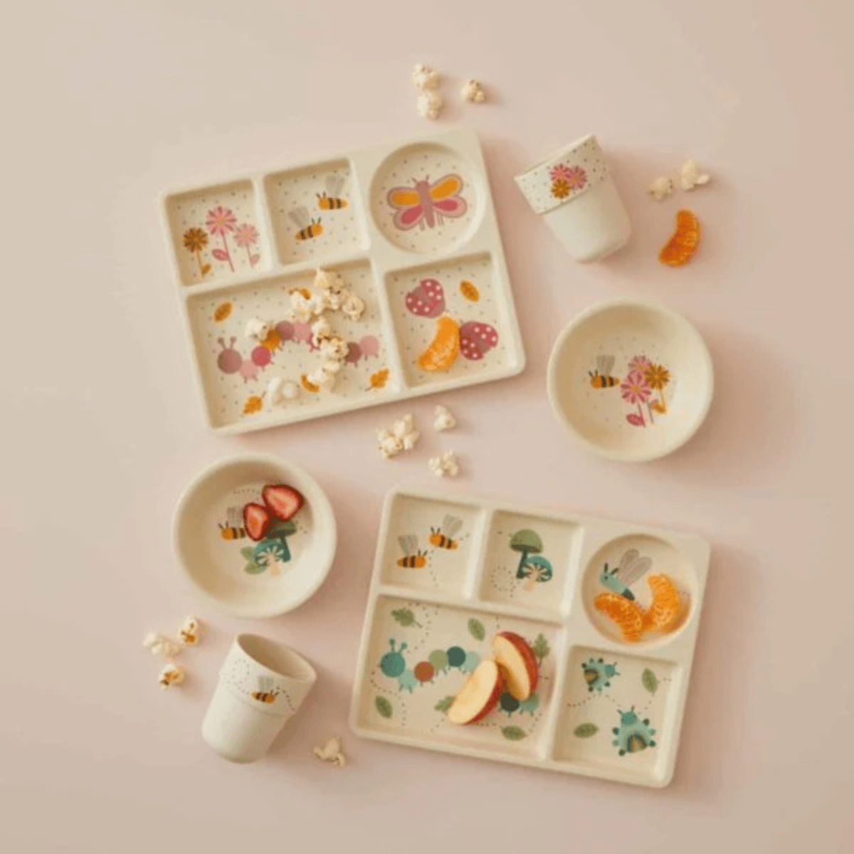 Jiggle & GiggleLittle Critters Bamboo 3pc Divider Dining Set - Blue