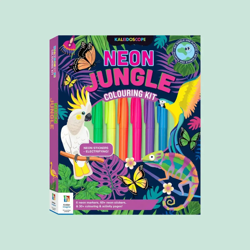 Kaleidoscope Colouring Kit Neon Jungle - Hinkler - Image 1