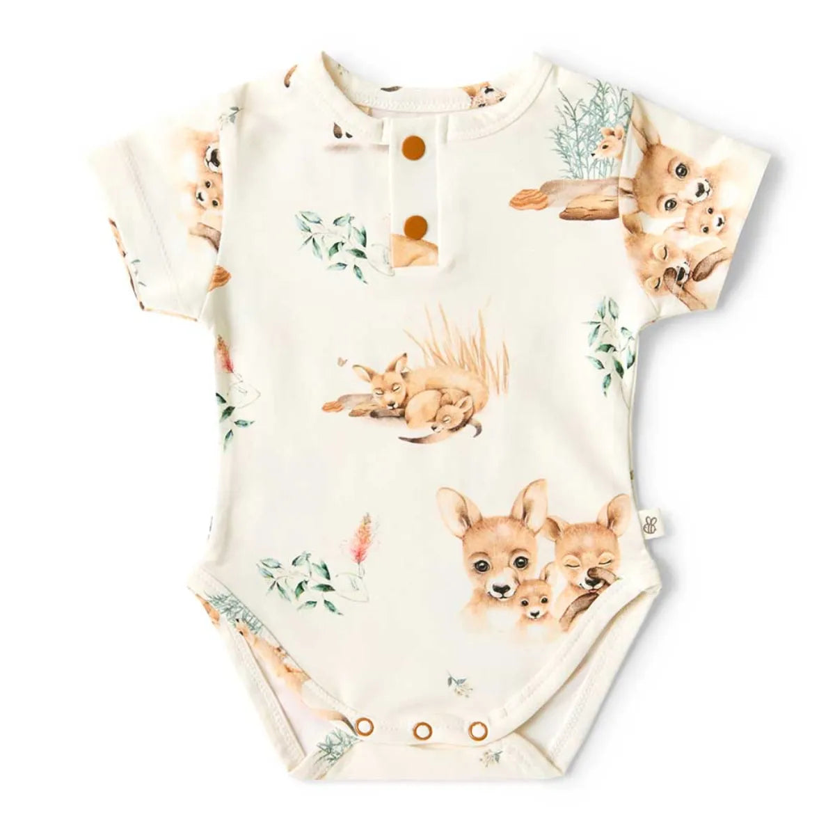 Kanga Short Sleeve Organic Bodysuit - Snuggle Hunny - Image 2