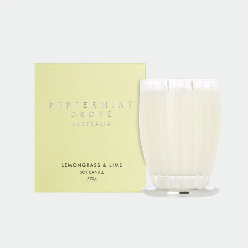 Lemongrass & Lime Candle - 370g - Peppermint Grove - Image 1