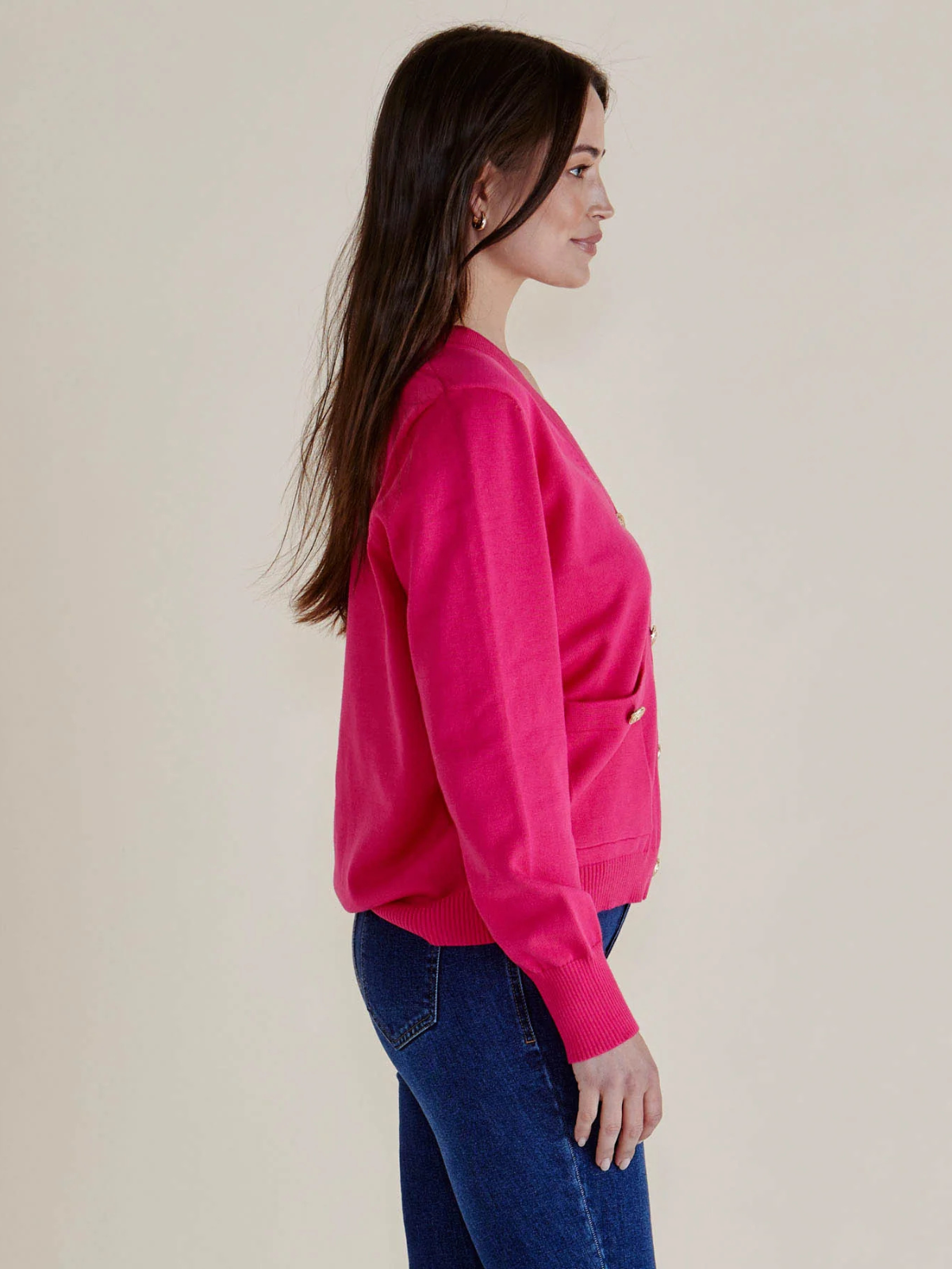 Leon Knit Cardigan - Pink - Betty Basics - Image 2