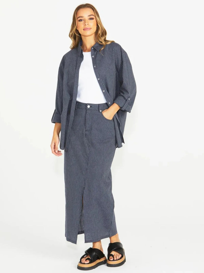 Liberty Shirt - Navy White Stripe - Sass - Image 1