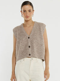 Lil Button Vest - Multi Fawn
