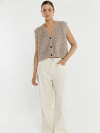 Lil Button Vest - Multi Fawn