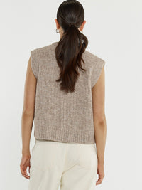 Lil Button Vest - Multi Fawn