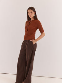 Lilee Rib Knit - Cognac
