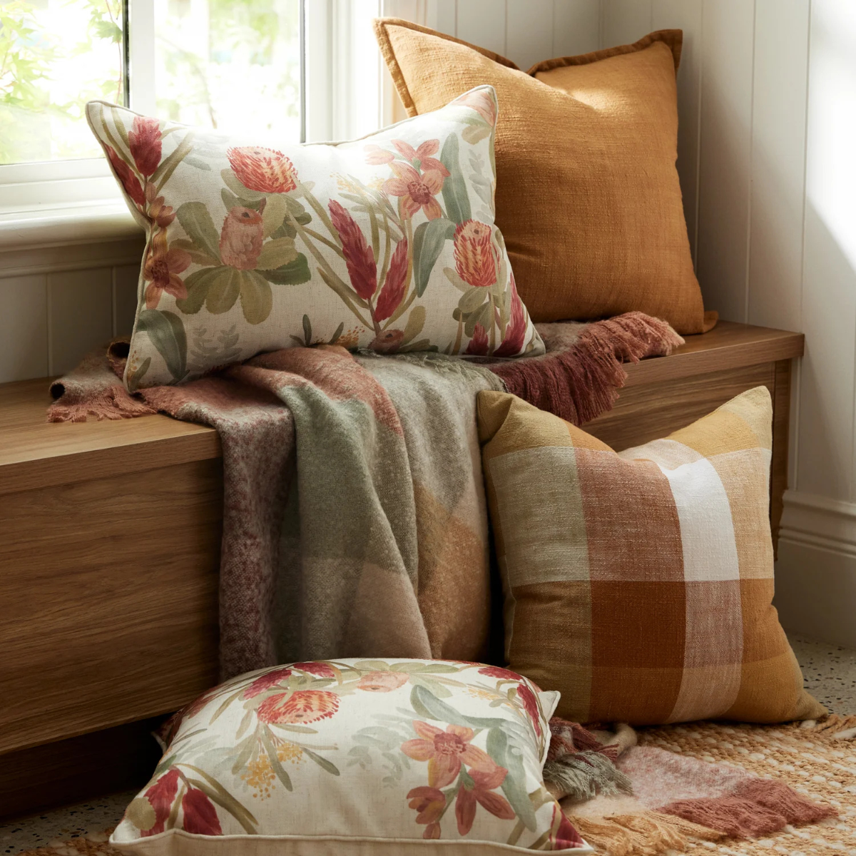 Lincoln Rust Cushion - Madras Link - Image 2