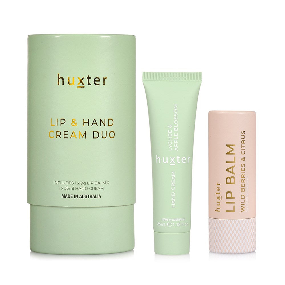 Huxter Lip & Hand Cream Duo, Lychee & Apple Blossom