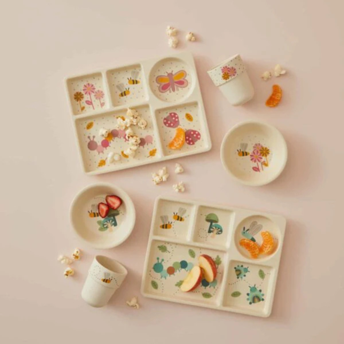 Little Critters Bamboo 3pc Divider Dining Set - Pink - Jiggle & Giggle - Image 2