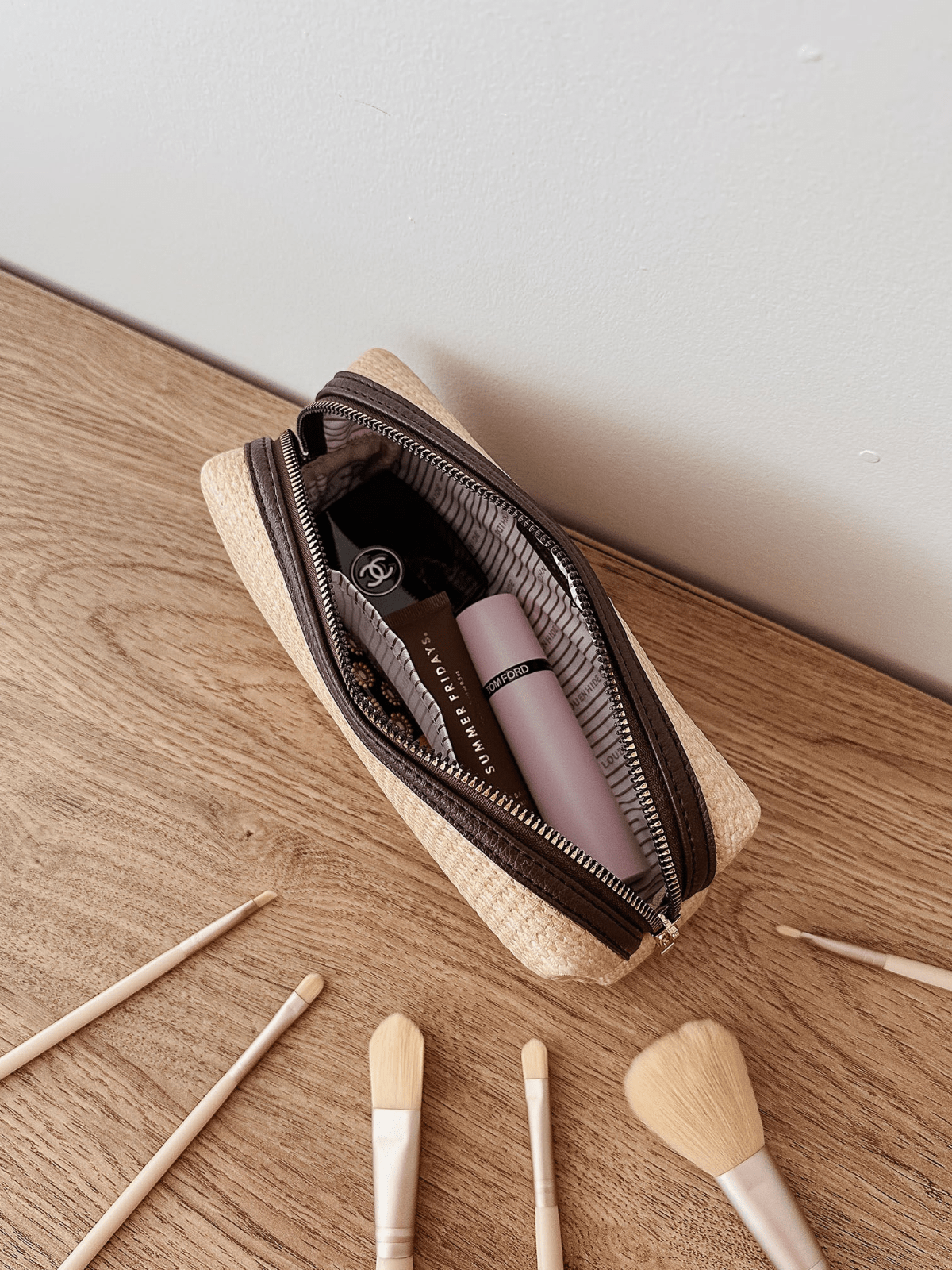LouenhideBrianna Makeup Bag - Natural Chocolate