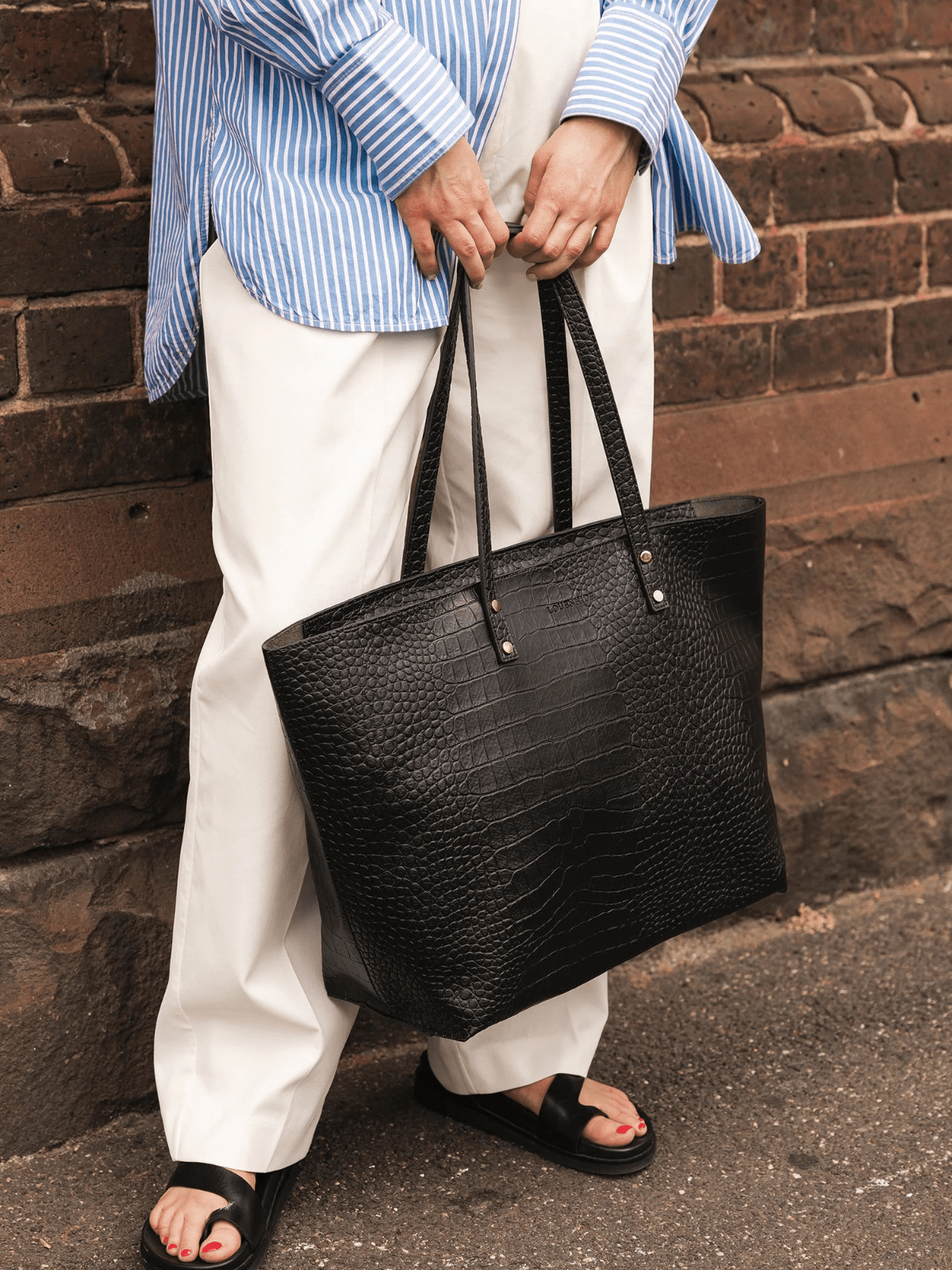LouenhideHudson Tote Bag - Croc Black