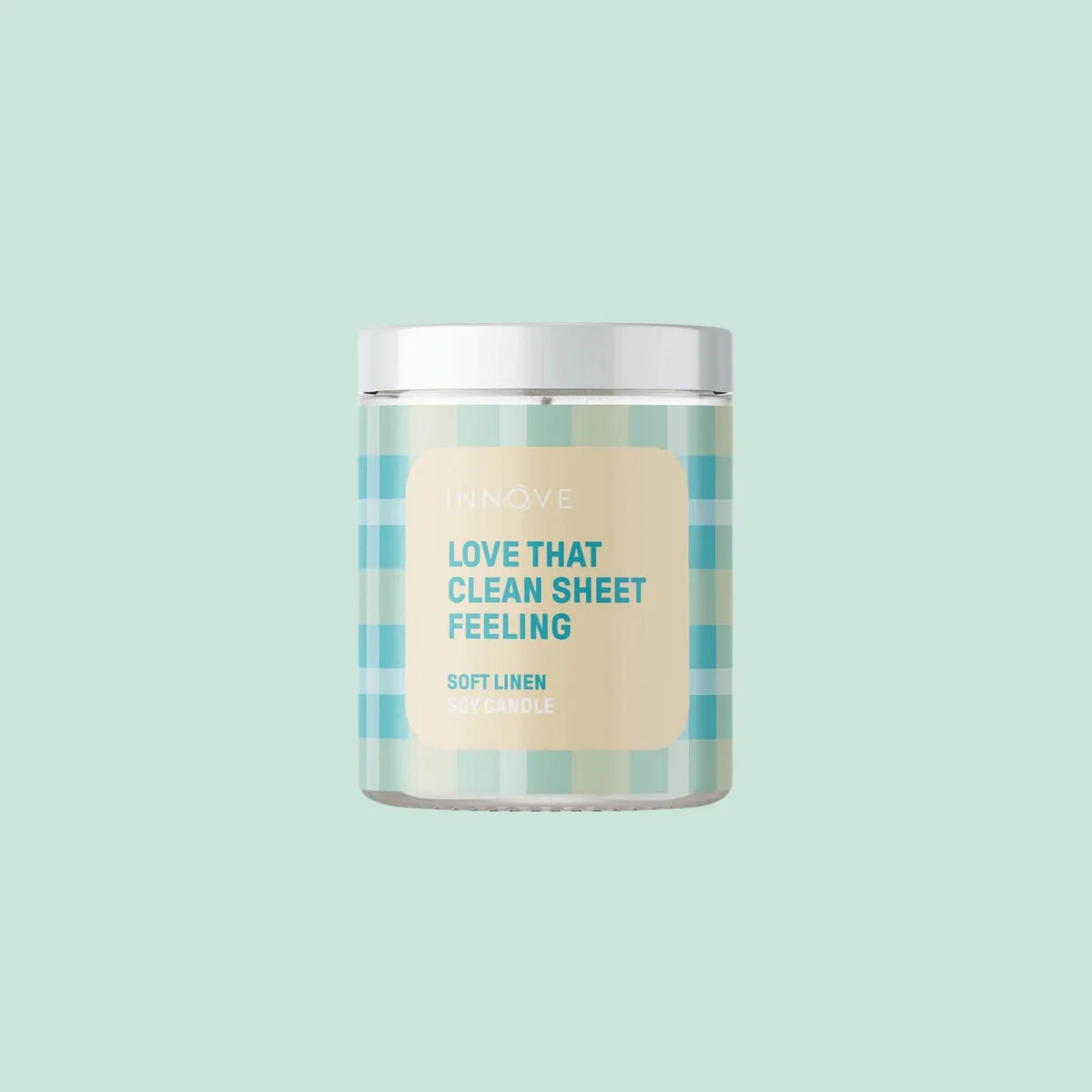 Love That Clean Sheet Feeling Soy Candle - Soft Linen - Innove - Image 1
