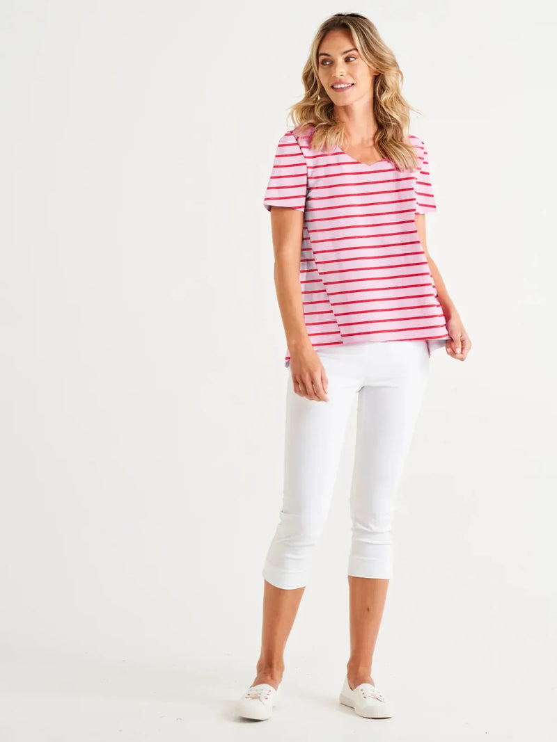 Luella Tee - Cherry Blossom Stripe - Betty Basics - Image 1