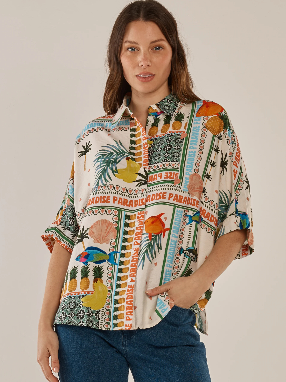 Lynwood Shirt - Paradise Print - Betty Basics - Image 1