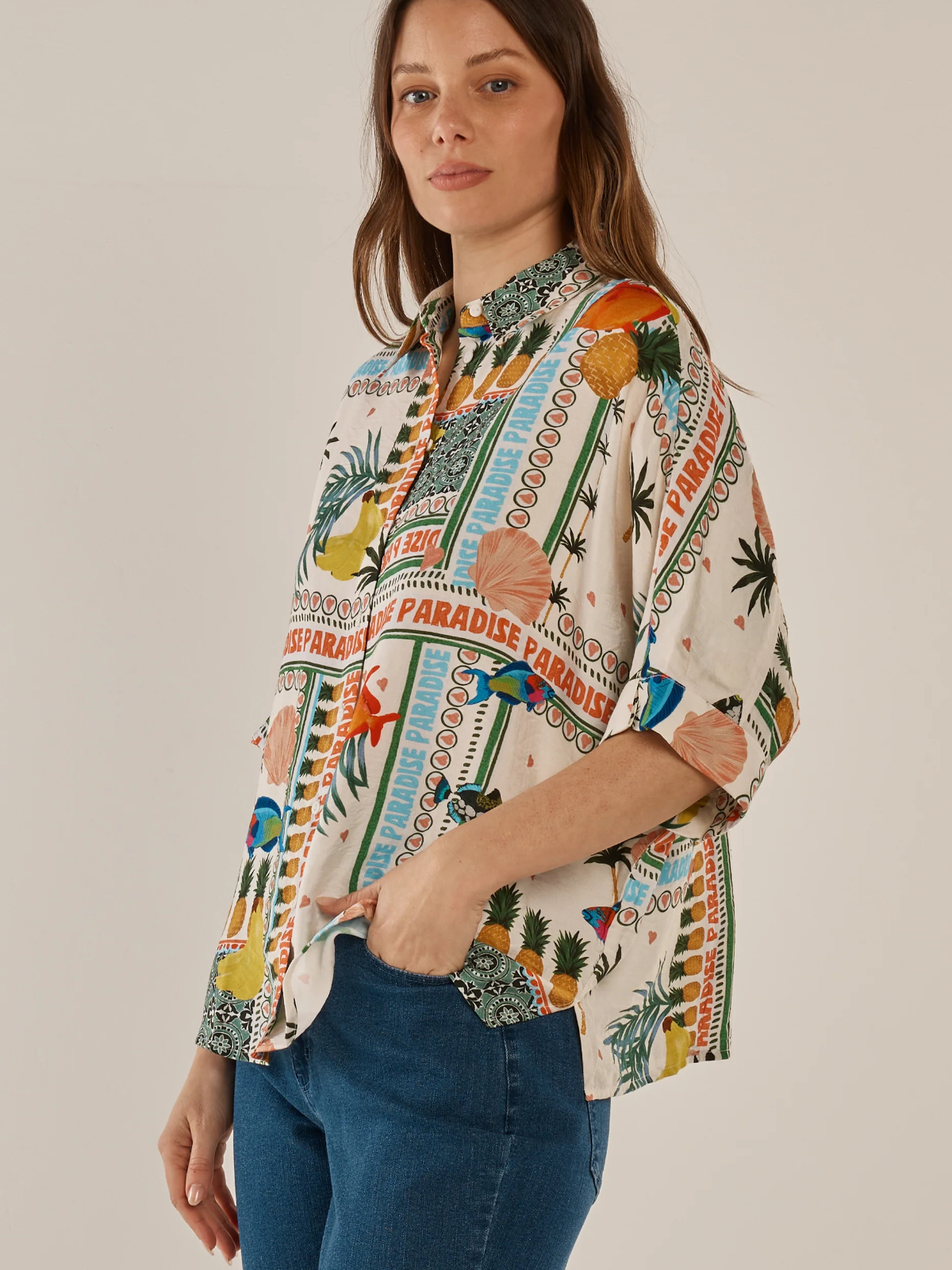 Lynwood Shirt - Paradise Print - Betty Basics - Image 2