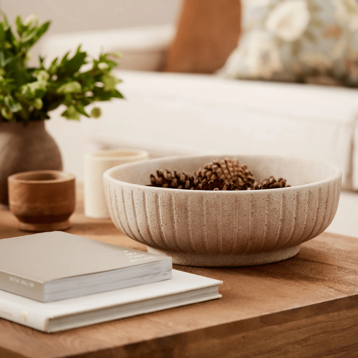 Madras LinkCyrus Textured Natural Decorative Bowl